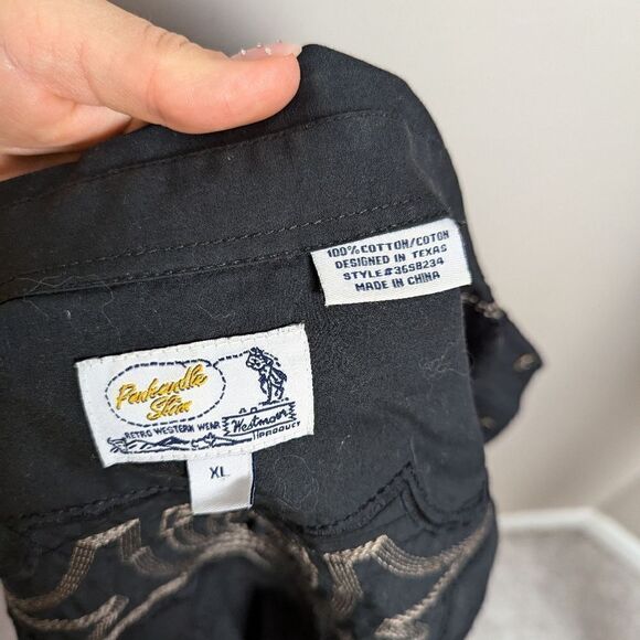 Panhandle slim pearl snap western short tie dye embroidery xl - Picture 8 of 8